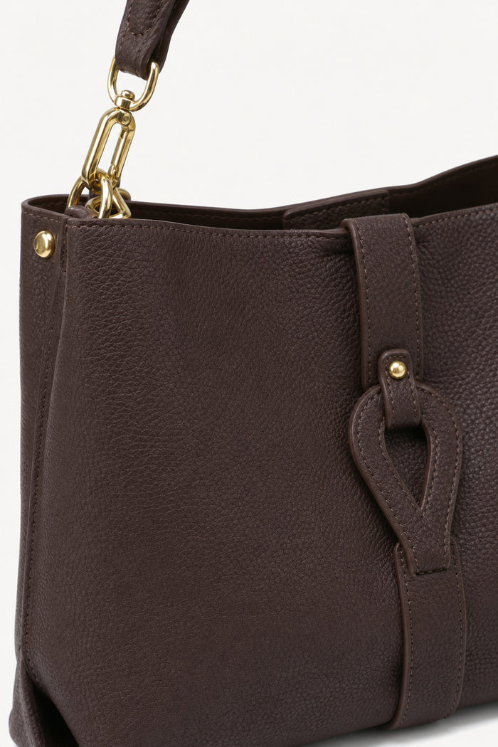 Buckle tab shoulder tote bag wholesale