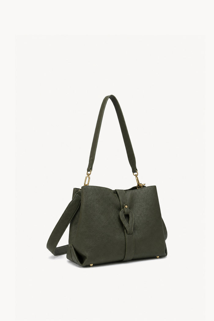 Buckle tab shoulder tote bag wholesale