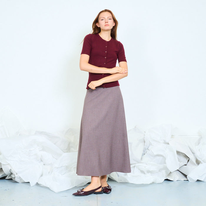 Button-front short sleeve knit top wholesale