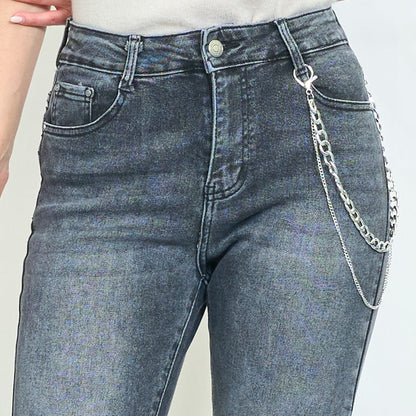 Chain detail tapered jeans wholesale
