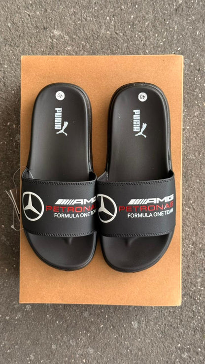 CHANCLAS PUMA AMG NEGRA LETRA