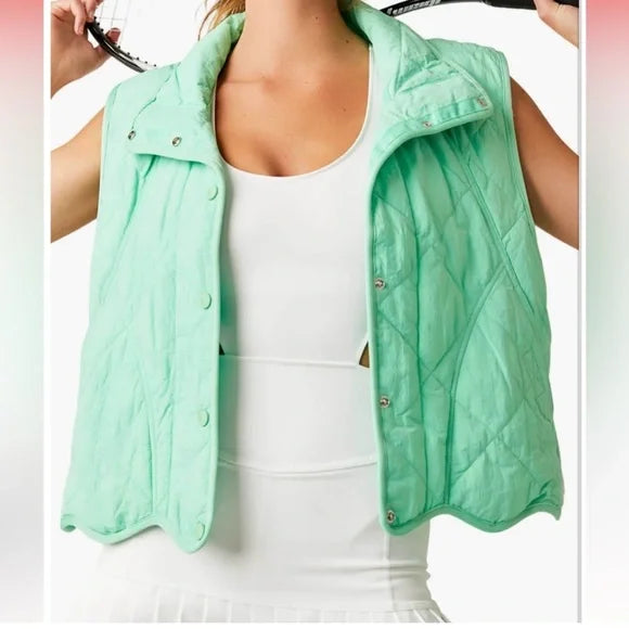 Free People Movement Green Quinn Quilted puffer Vest