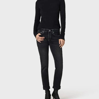 Rag & Bone DreLow-Rise Slim Boyfriend Jeans in Black