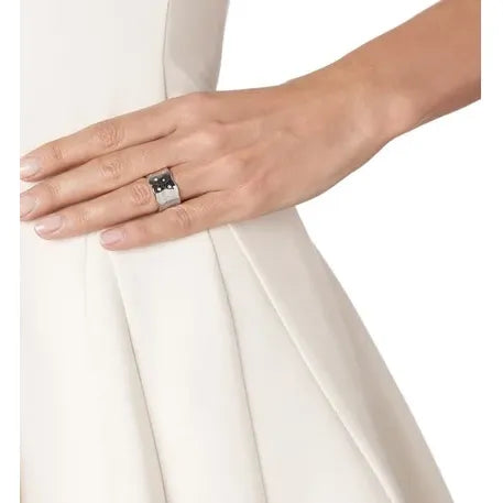 Monica Vinader Siren Scatter Ring in Sterling Silver & White Topaz