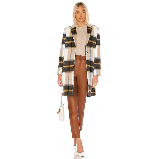 Cupcakes and Cashmere Cher Check Blazer Coat in Ivory