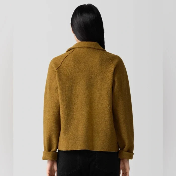 Eileen Fisher Lightweight Boiled Wool Motorcycle Jacket