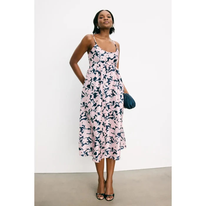 Hutch Brixton Floral Dress in Navy/Ivory