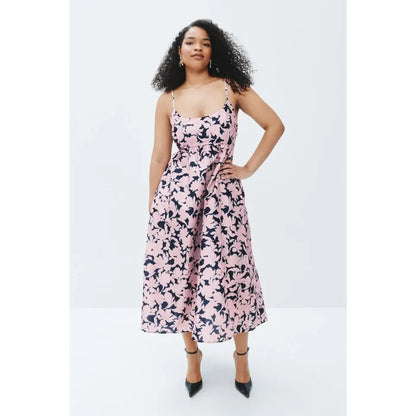 Hutch Brixton Floral Dress in Navy/Ivory