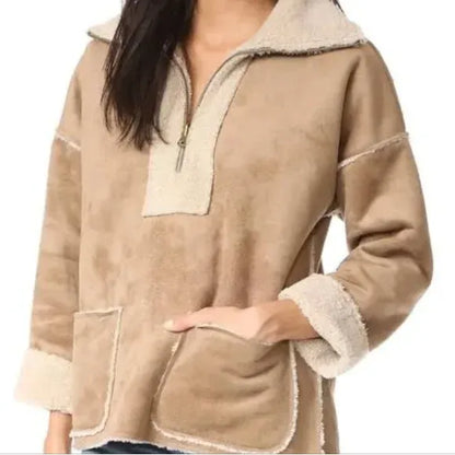 Velvet by Graham & Spencer Reversible Lux Sherpa Pullover Track