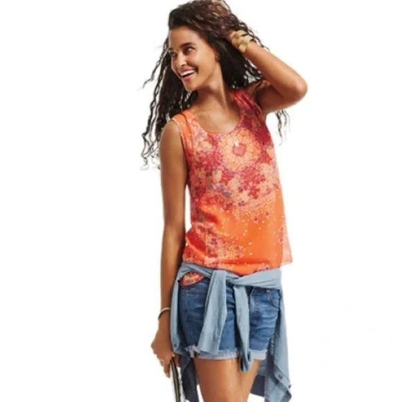 Cabi Merrow Edge Orange Blouse