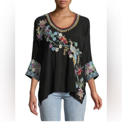 Johnny Was Merielle Top Embroidered Blouse
