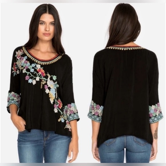 Johnny Was Merielle Top Embroidered Blouse