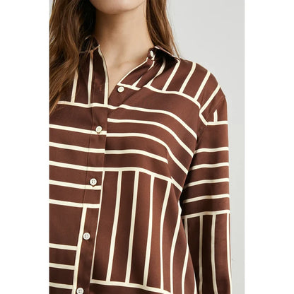 Rails Elias Shirt in Brown Line Art