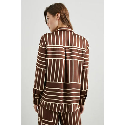 Rails Elias Shirt in Brown Line Art