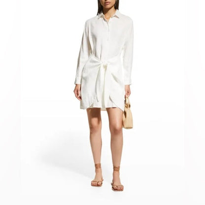 Rails Linen Front Tie Button Down Dress