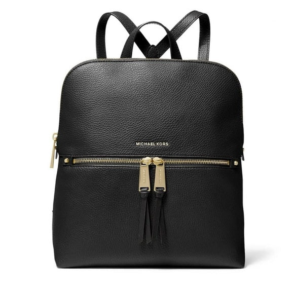 Michael Kors Rhea Pebbled Leather Zip Medium Slim Backpack