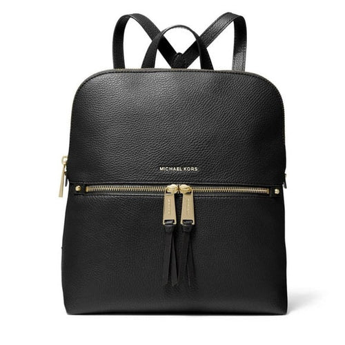 Michael Kors Rhea Pebbled Leather Zip Medium Slim Backpack