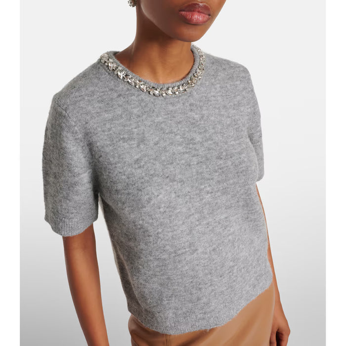 Velvet by Graham & Spencer Layton Embellished Alpaca and Wool-Blend Top