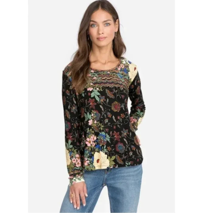 Johnny Was Flower Favorite Long Sleeve Swing Tee