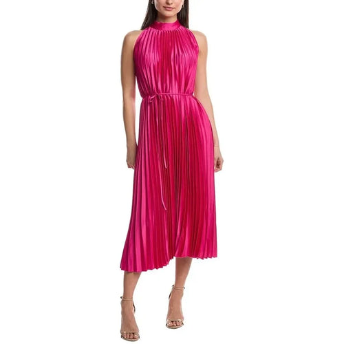 Consignment029 Sam Edelman Smock Neck Pleated Dress in Pink Size 4