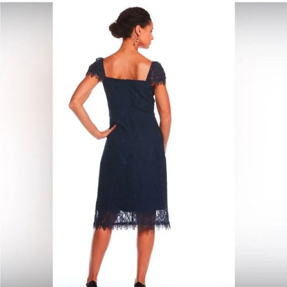 J. Peterman Apology-Free Lace Dress in Navy