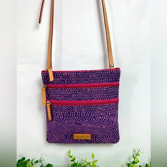 Dooney & Bourke Purple and Pink Patterned Crossbody Bag