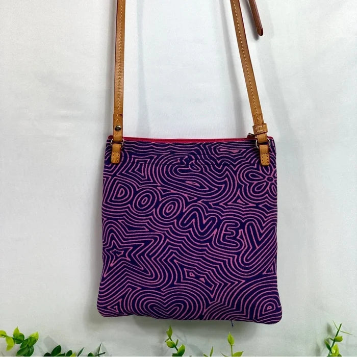 Dooney & Bourke Purple and Pink Patterned Crossbody Bag
