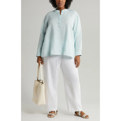Eileen Fisher Organic Linen Popover Top