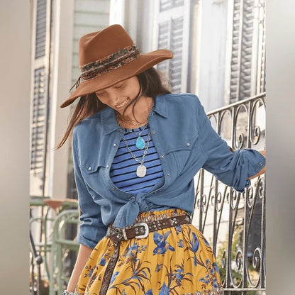 Sundance Suzette Frontier Embroidered Denim Shirt