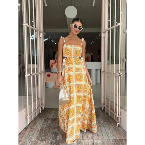 Boii Life Lemonade Tie Maxi in Orange Mosaic