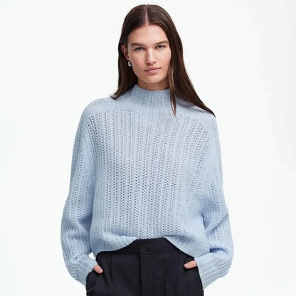 Madewell Pointelle-Stitch Mockneck Sweater