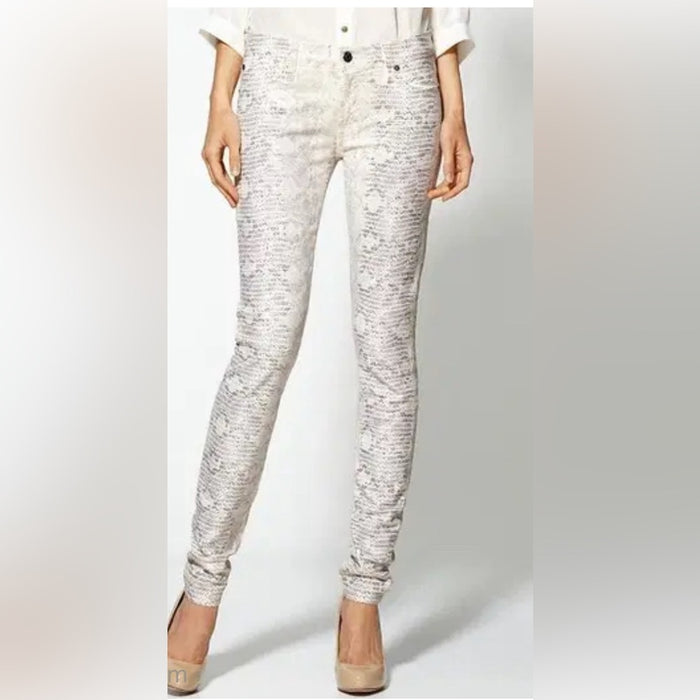 7 For All Mankind Glossy Snakeskin Print Pant