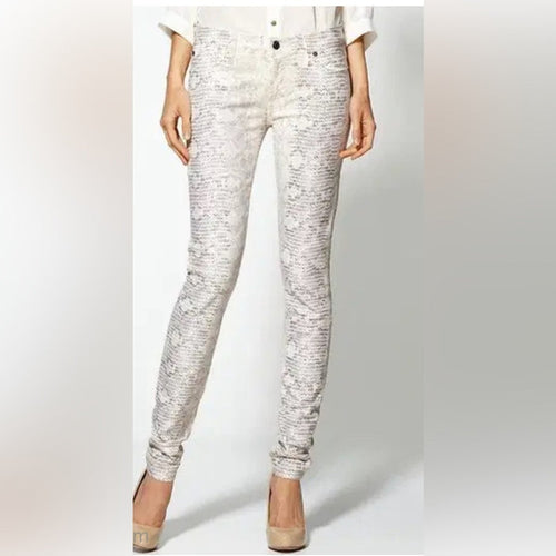 7 For All Mankind Glossy Snakeskin Print Pant