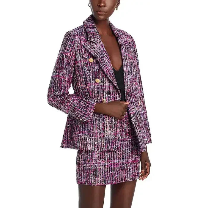 Aqua Tweed Blazer in Purple Multi