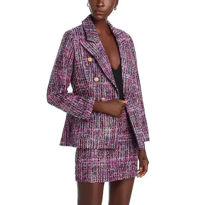 Aqua Tweed Blazer in Purple Multi