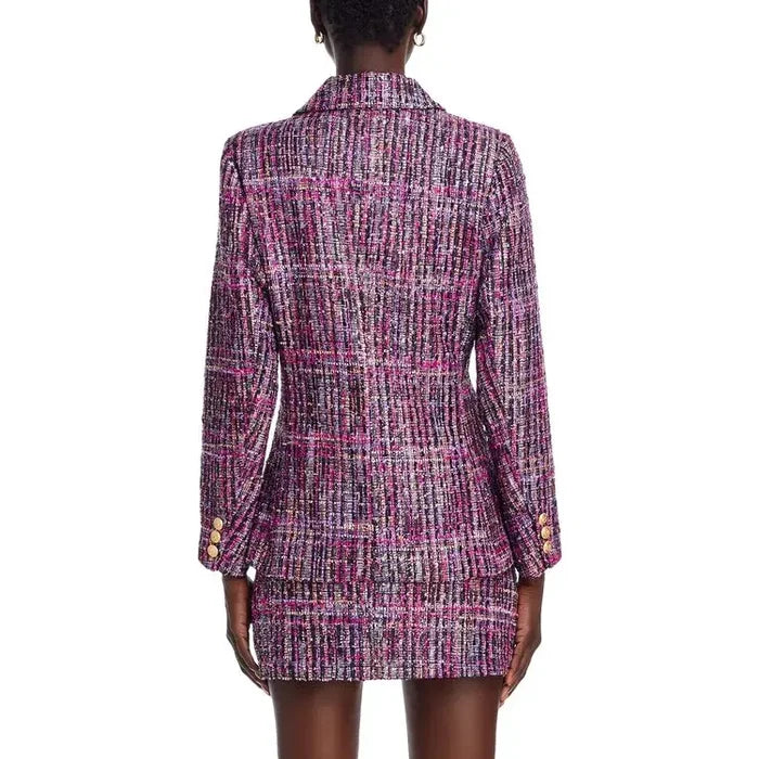 Aqua Tweed Blazer in Purple Multi