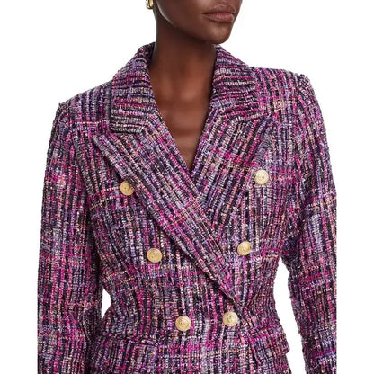 Aqua Tweed Blazer in Purple Multi