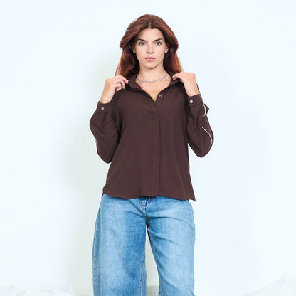 Contrast stripe long-sleeve shirt wholesale