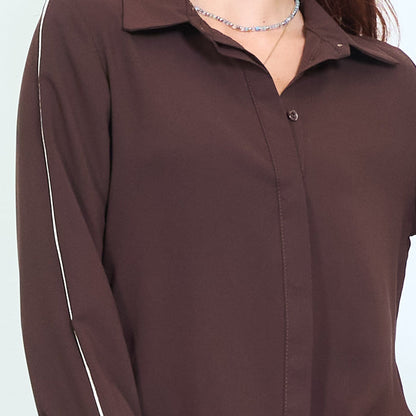 Contrast stripe long-sleeve shirt wholesale