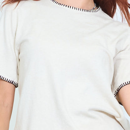 Contrast trim knit top wholesale