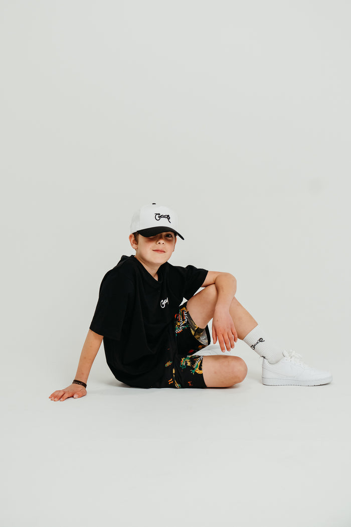 CRATE KIDS CHECK DRAGON SWIM SHORTS
