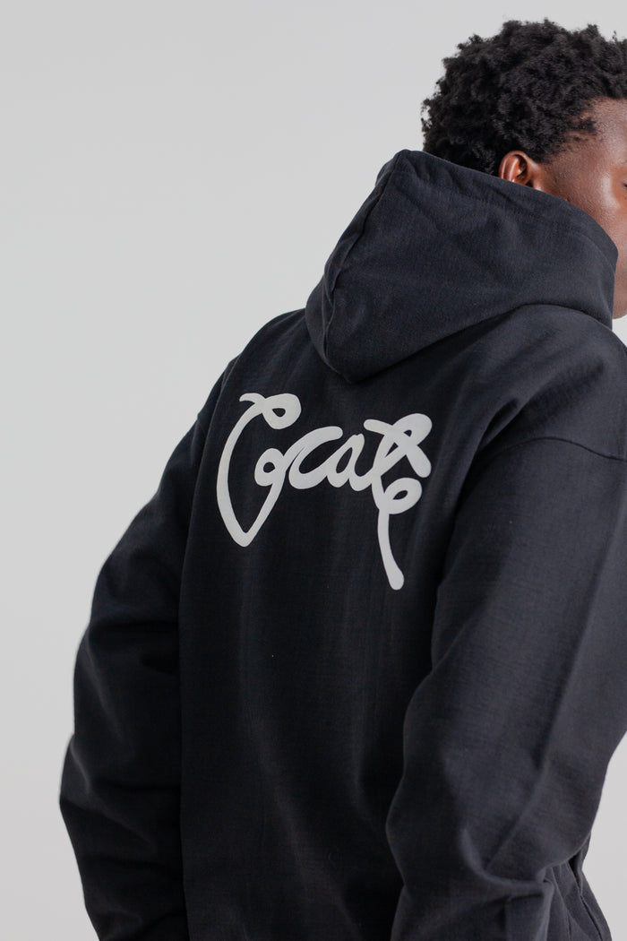 CRATE SCRIPTED BOX FIT HOODIE BLACK