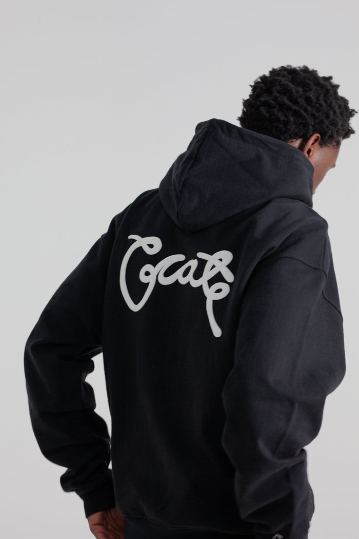 CRATE SCRIPTED BOX FIT HOODIE BLACK