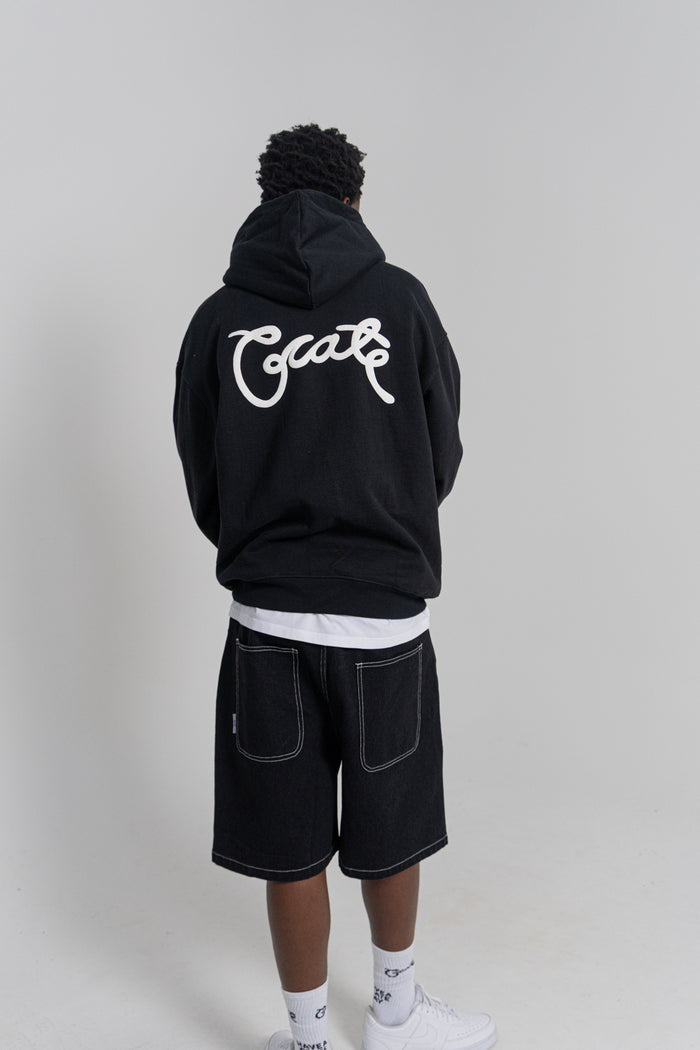 CRATE SCRIPTED BOX FIT HOODIE BLACK