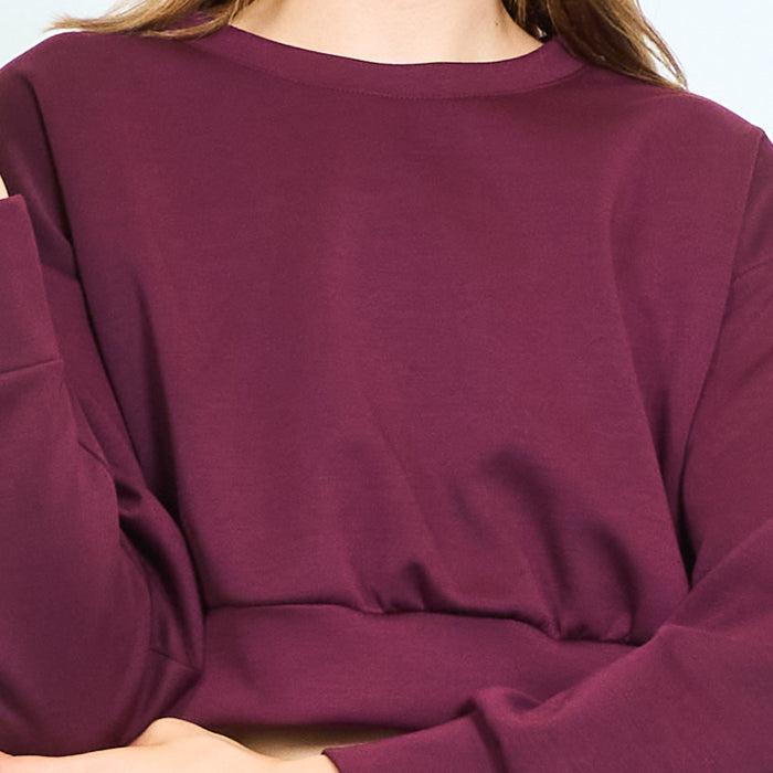 Cropped sweatshirt and wide-leg trousers set wholesale