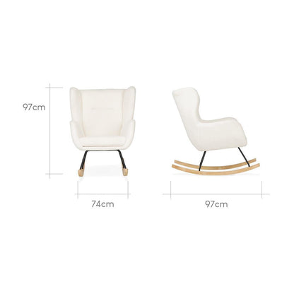 CuddleCo Marley Nursing Chair & Footstool - Teddy Off White