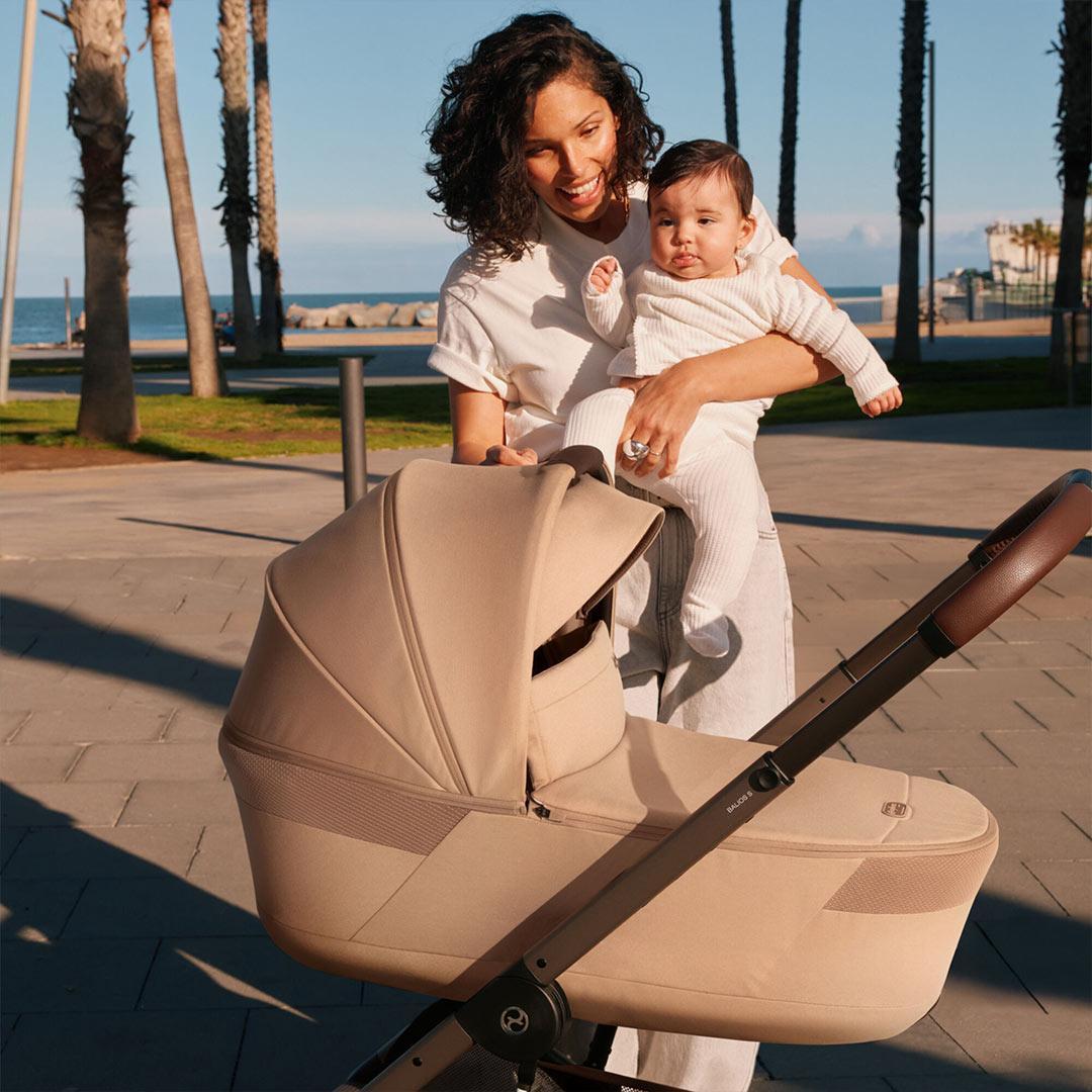 CYBEX Balios S Lux Pushchair + Fold Carry Cot - Moon Black