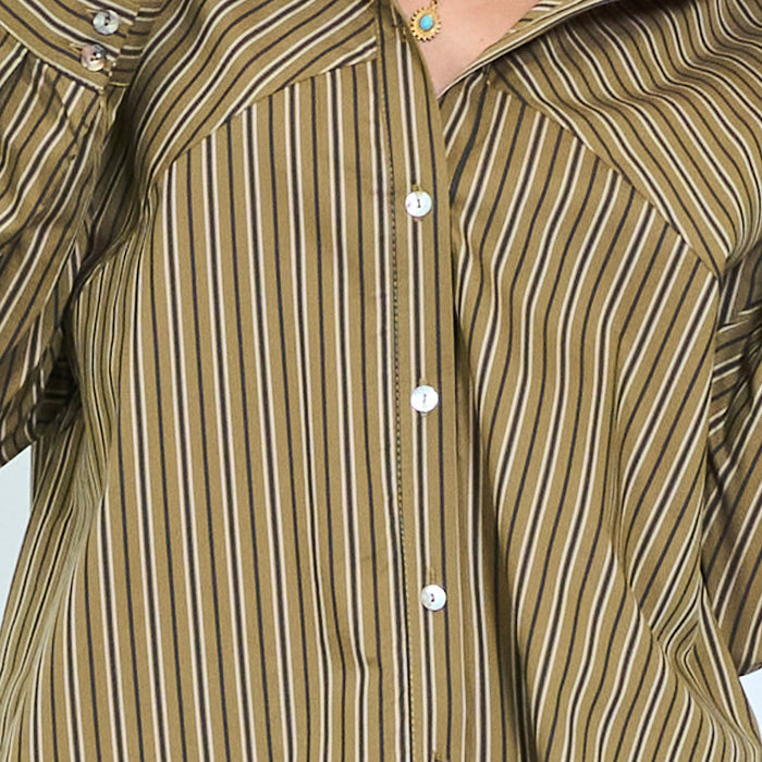 Diagonal stripe panel shirt with layered front wholesale