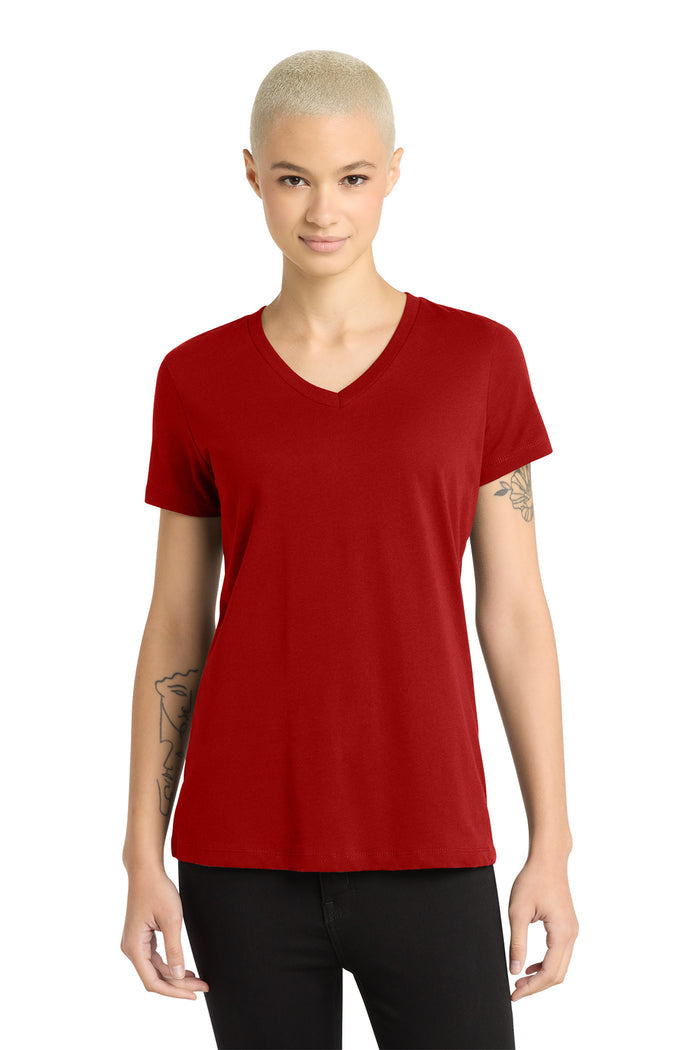 District Made Women's Perfect Weight V-Neck Tee. DM1170L.