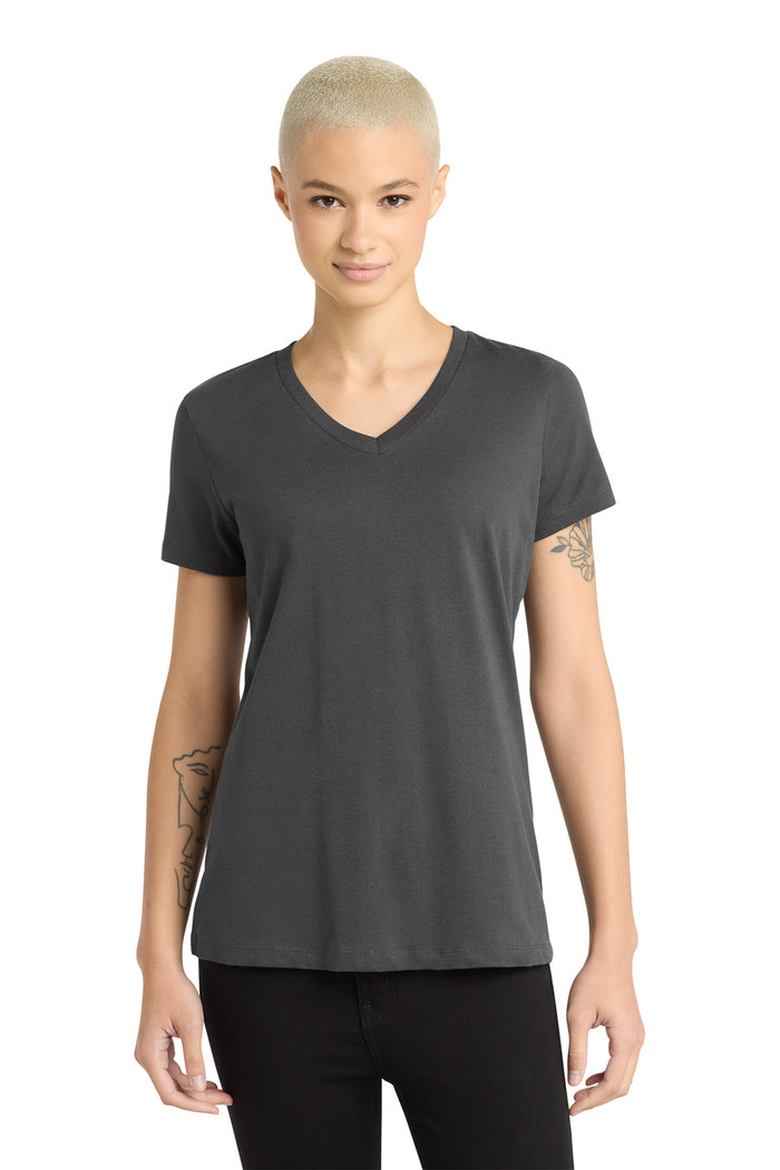 District Made Women's Perfect Weight V-Neck Tee. DM1170L.